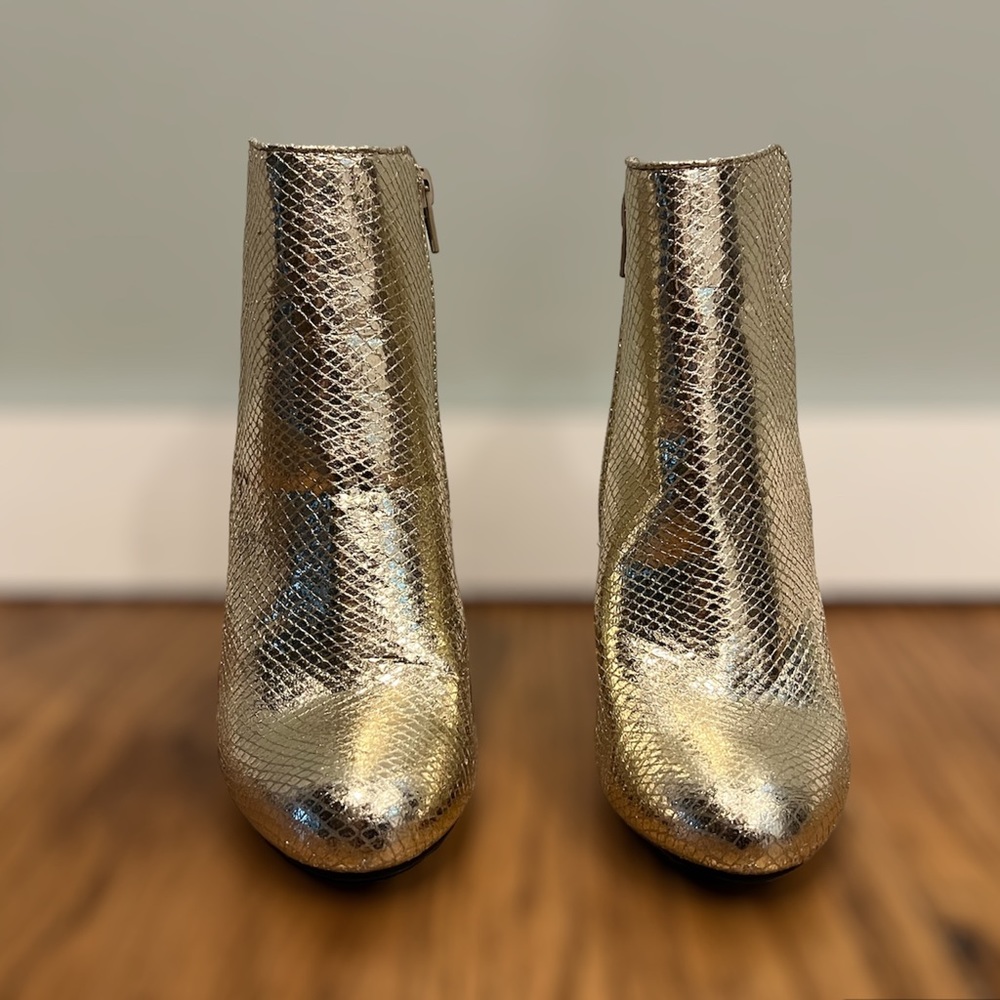 Bamboo gold heeled booties